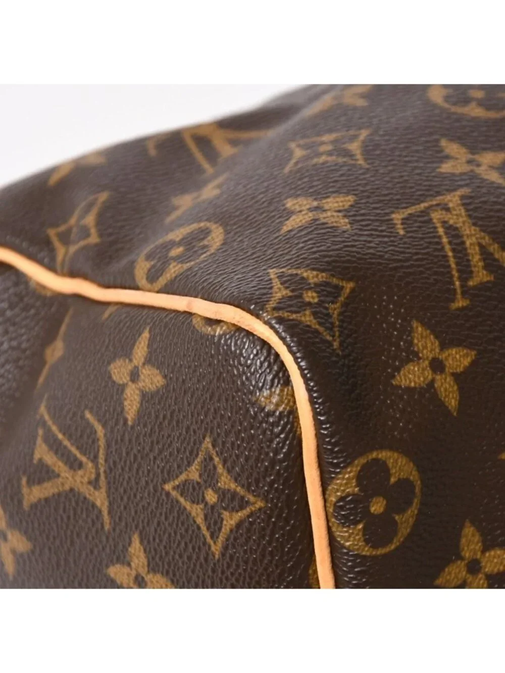 Louis Vuitton Speedy 25 Handbag Monogram Leather Brown Gold